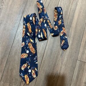 Vintage Renaissance Golf Tie Navy Novelty 90s Rare EUC